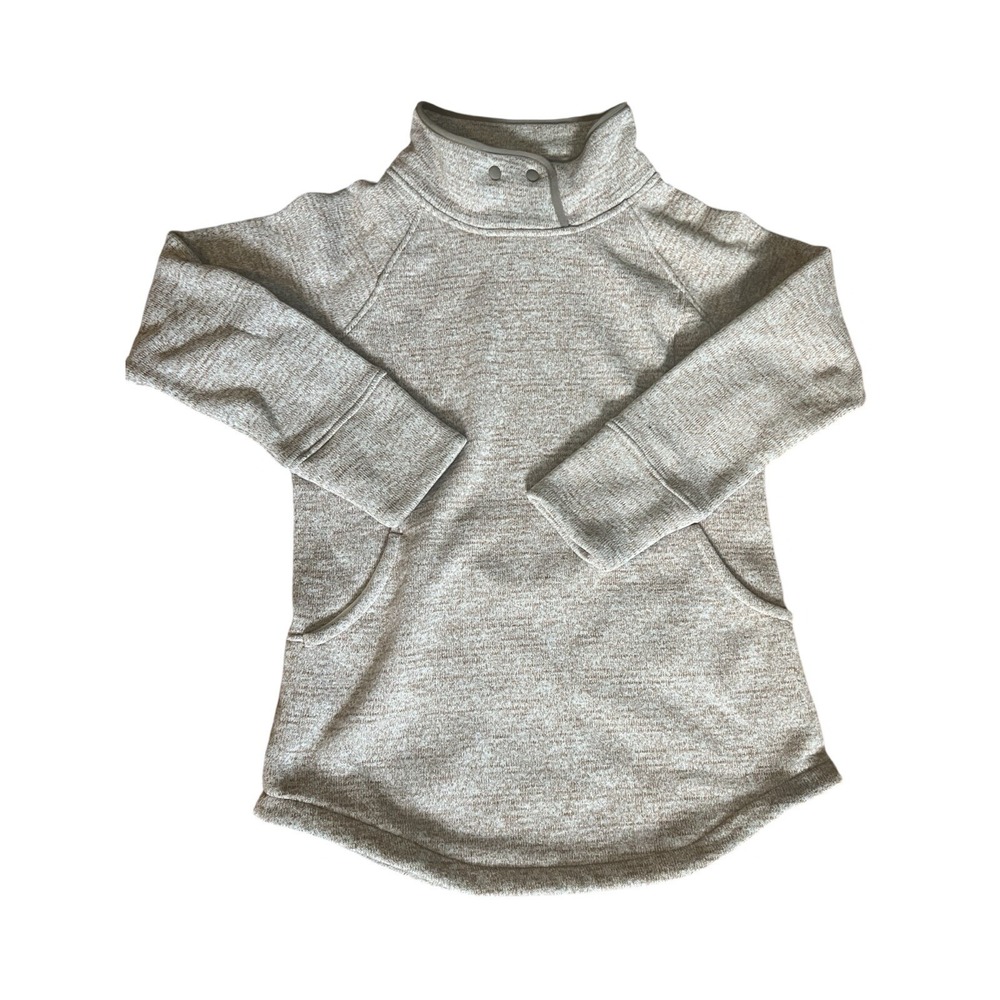 Prana Mattea Sweater Oatmeal Heather Snap‎ Neck Pullover Fleece XL
